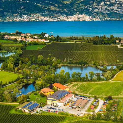 La Franciacorta e il Lago d'Iseo visti dall'alto